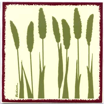 Foxtail Millet as a tile, trivet, or wall plaque. Can be used in a kitchen backsplash or bathroo